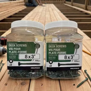Hillman 8x3" Deck Screws, 2 Jars, 250pcs Each