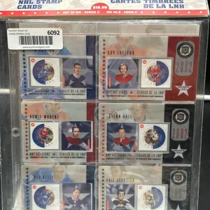 NHL Stamp Cards Set Featuring Six Players - 2002 Release
