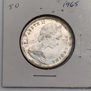 1965 Canada 50-Cent Silver Coin Featuring Queen Elizabeth II