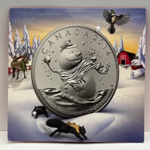 2014 Canada $20 Fine .999 Silver Coin Featuring Snowman Design