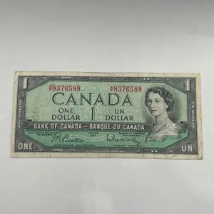 1954 Bank Of Canada One Dollar Bill, Renamed Series, Serial #8376588