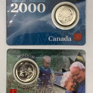 Canada 2000 Millennium 25-Cent Coins, Wisdom and Achievement Editions