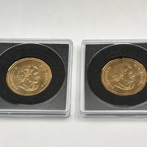 2006 Canada $1 Olympic Lucky Loonie Dollar CoinsProtective Cases Lot of 2