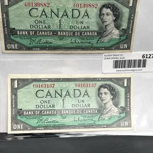 Bank of Canada 1954 One Dollar Notes (2pcs)