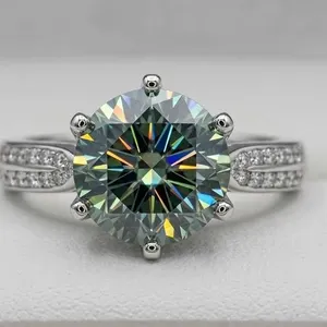 $1,800.00-3.00 CT TW GRA CERTIFIED ROUND BRILLIANT CUT MOISSANITE STONES VVS BLUE-GREEN COLOR WITH T