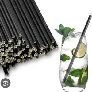 Table Accents Black Paper Straws, 2 Boxes