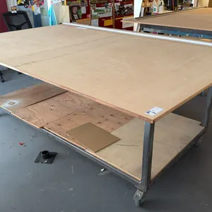 MOBILE WORK/CUTTING TABLE - APPROX. 108" X 72" X 38" HIGH