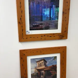 PAIR SOLID PINE PICTURE FRAMES - APPROX. 36" X 36"