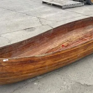 16FT Wooden Strip Canoe, No Seats. Unfinished