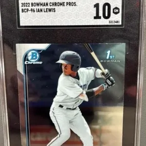 Ian Lewis GRADED 10, 2022 Bowman Baseball Card.