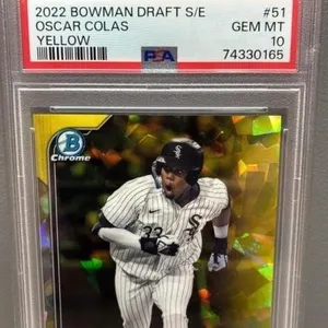 Oscar Colas GRADED 10, 2022 Bowman Baseball Card.