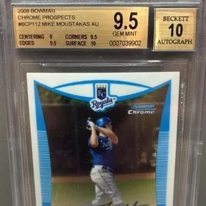 Michael Moustakas Autograph GRADED 9.5, 2008