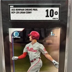 Logan Cerny GRADED 10, 2022 Bowman Baseball Card.