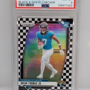 2024 Prizm Thomas Jr. Black & White Checker PSA 8