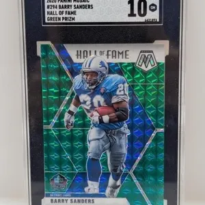 2020 Barry Sanders Mosaic HOF Green Prizm SGC 10