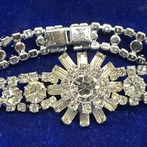 Sherman Style Mid Century Rhinestone Bracelet