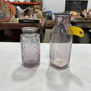 (2) Pink Jars, Flaccus Bros Fruit Jar