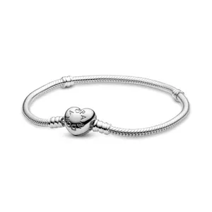 PANDORA Bracelet w Heart Clasp 7.1