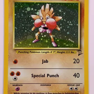 Pokémon Hitmonchan 8/130 Base Set 2 Holo Rare Card