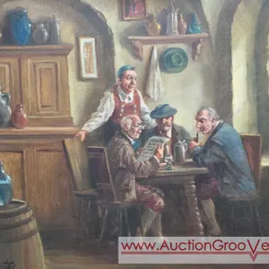 Original Painting by German Artist H. J. Schuster. 28 x 24. DR