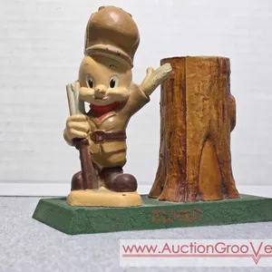 1940's Cast Metal Elmer Fud Coin Bank. By WBC. 5.5 x 3 x 4.5. BR1