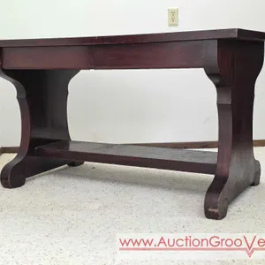 Antique Imperial Mahogany Writers Desk / Library Table. Two Drawers. Needs some love. Heavy, located on the main floor, you must bring adequate help t