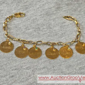 REMOVED FROM AUCTION FAMILY ITEM. 10K Gold Charm Bracelet with 14k clasp. Total weight is 13.7g. All charms are marked RQC 10k, one charm is marked at