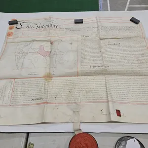 1886 Queen Victoria Grant of Land Document w/ orange/red Privy Seal