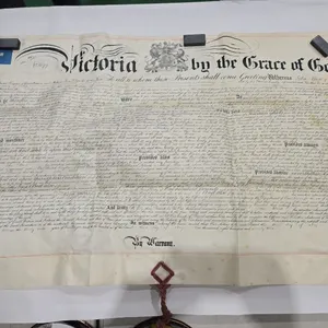 1873 Queen Victoria Patent for Portland Cement w/ Great Wax Seal