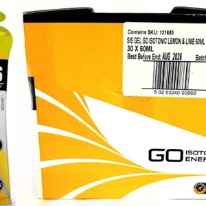 NEW! 30 Pack SIS GO Isotonic Energy Gels - Lemon & Lime - 30 x 60ml, BB AUG 2026, F5123, Vegan, Informed Sport