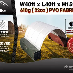 2026 Suihe C404015S-610gPVC 40 ft x 40 ft x 15 ft Container Shelter (Unused)
