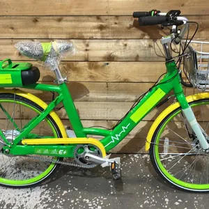 E-ASSISTED GREEN & YELLOW BICYCLE WITH KEY & CHARGER