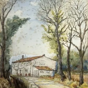 SIGNED "BYRRH" 1930 WATERCOLOR