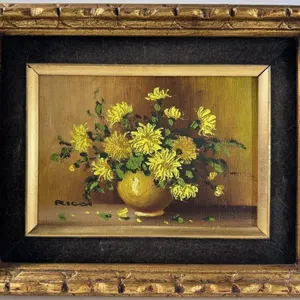 RICCI SIGNED FLORAL STILL LIFE OIL PAINTING