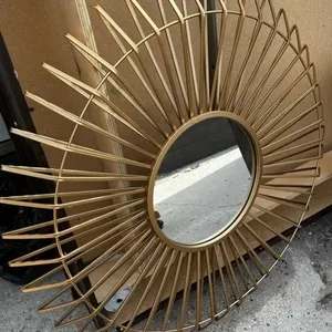 Large 4 ft Sunburst Steel Wall Mirror