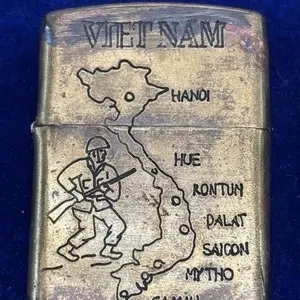 Vintage 1968-69 Vietnam War Brass Lighter