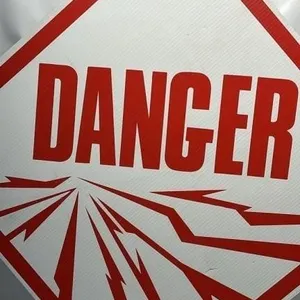 2 ft Danger Sign Made of hard Styronplastic