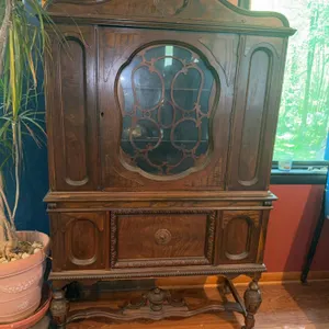 Antique Carved Display China Cabinet