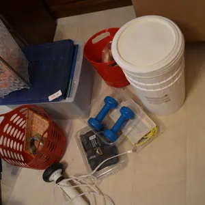 Filing Box, Plastic Pails, Garbage Can, Weights, Power Massager