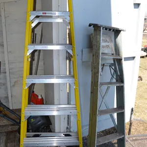 1 - 6' Werner Fiberglass Step Ladder, 1 - 5' Wooden Step Ladder