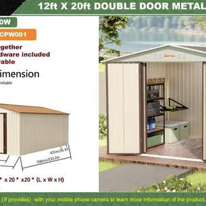 2026 STARVOX CP1220W Metal Garage Shed (Unused)