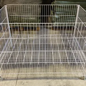 9 WHITE MOBILE METAL ADJUSTABLE RETAIL PRODUCT DISPLAY BINS