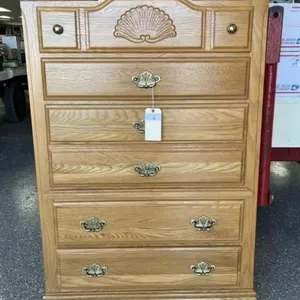 Oak 5 Drawer Highboy Dresser