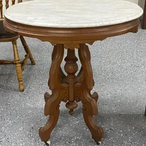 Marble Top Walnut Table