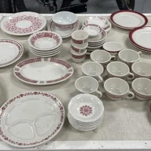 46 pcs Mixed Red Buffalo China