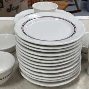23 pcs Black & Red Buffalo China