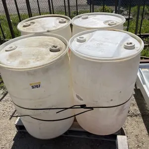 Four 45 Gallon Plastic Barrels