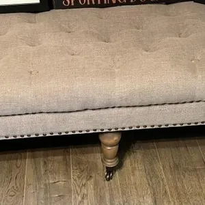 Grey Tufted Bench Seat
