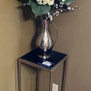 Brass Stand & Faux Plant