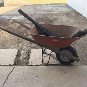 Wheel Barrow with Landscaping Fabric